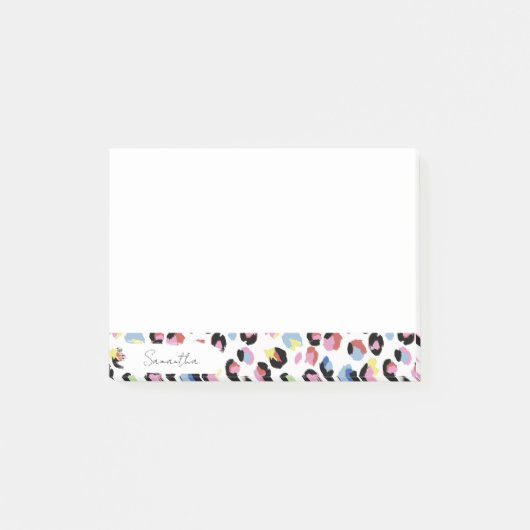 Gepersonaliseerde kleurrijke dierlijke print Post- Post-it® Notes (Voorkant)
