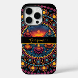 Gepersonaliseerde kleurrijke Diwali Festival Manda iPhone 16 Pro Hoesje