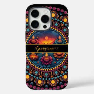 Gepersonaliseerde kleurrijke Diwali Festival Manda iPhone 16 Pro Hoesje