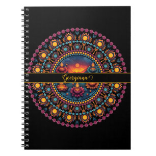 Gepersonaliseerde kleurrijke Diwali Festival Manda Notitieboek