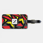 Gepersonaliseerde kleurrijke driehoekstrips patroo bagagelabel (Achterkant horizontaal)