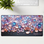 Gepersonaliseerde kleurrijke edelsteen rotsen bureaumat