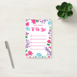 Gepersonaliseerde kleurrijke Floral Garden rand Post-it® Notes