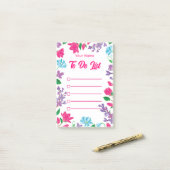 Gepersonaliseerde kleurrijke Floral Garden rand Post-it® Notes (Op bureau)