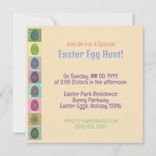 Gepersonaliseerde kleurrijke Fun Easter Egg Hunt C Kaart (Achterkant)