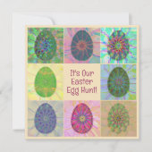 Gepersonaliseerde kleurrijke Fun Easter Egg Hunt C Kaart (Voorkant)
