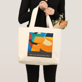 Gepersonaliseerde Kleurrijke Geometrische Abstract Grote Tote Bag