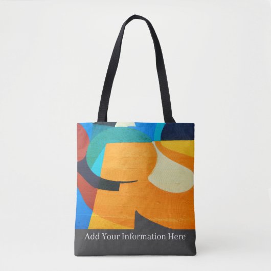 Gepersonaliseerde Kleurrijke Geometrische Abstract Tote Bag (Voorkant)
