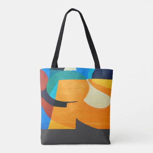 Gepersonaliseerde Kleurrijke Geometrische Abstract Tote Bag (Achterkant)