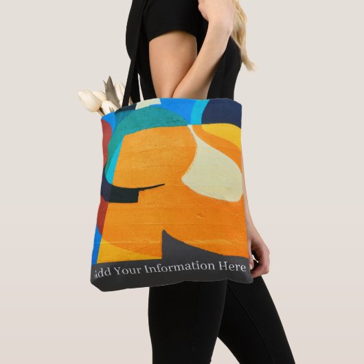 Gepersonaliseerde Kleurrijke Geometrische Abstract Tote Bag (Dichtbij)