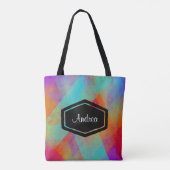 Gepersonaliseerde kleurrijke geschilde canvas tas (Achterkant)