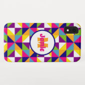 Gepersonaliseerde kleurrijke gewatteerde look drie Case-Mate iPhone case (Achterkant (horizontaal))