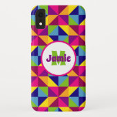Gepersonaliseerde kleurrijke gewatteerde look drie Case-Mate iPhone case (Achterkant)