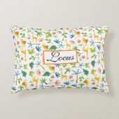 Gepersonaliseerde kleurrijke giraferjongen accent kussen (Voorkant)