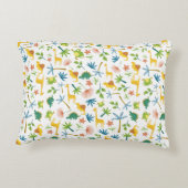 Gepersonaliseerde kleurrijke giraferjongen accent kussen (Achterkant)