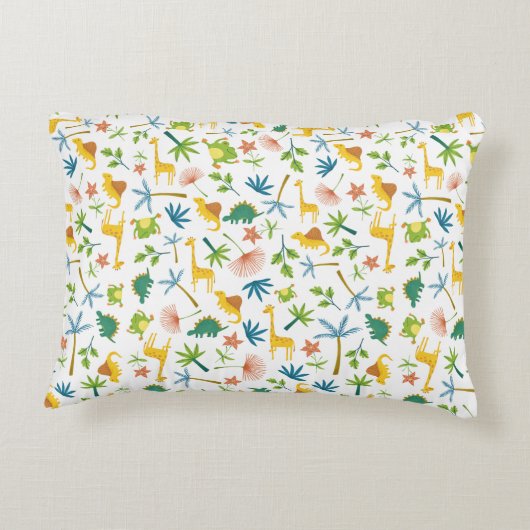 Gepersonaliseerde kleurrijke giraferjongen accent kussen (Achterkant)