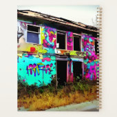 Gepersonaliseerde kleurrijke graffiti verlaten planner (Achterkant)