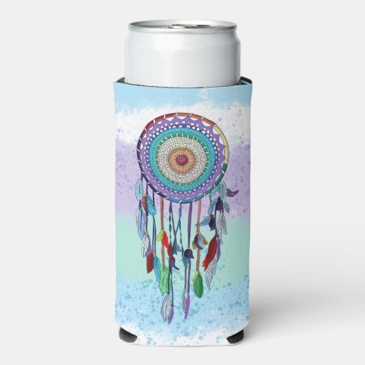 Gepersonaliseerde kleurrijke Hand getrokken Dreamc Seltzer Blikjeskoeler (Seltzer Voorkant)