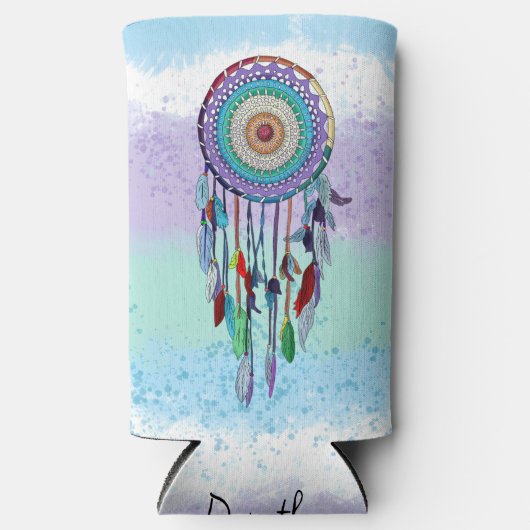 Gepersonaliseerde kleurrijke Hand getrokken Dreamc Seltzer Blikjeskoeler (Voorkant)