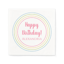 Gepersonaliseerde kleurrijke Happy Birthday Pastel