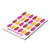 Gepersonaliseerde kleurrijke Happy Easter Eggs Pat Notitieblok (Linkerzijde)