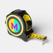 Gepersonaliseerde Kleurrijke Heldere Monogram Retr Rolmaat (Hoek)