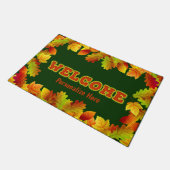 Gepersonaliseerde Kleurrijke Herfst Leaf Welkomstd Deurmat (Schuin)