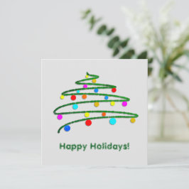 Gepersonaliseerde kleurrijke kerstboom groen feestdagenkaart