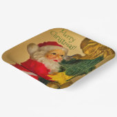 Gepersonaliseerde Kleurrijke Kerstman Kerstwens Papieren Bordje (Gebogen)