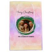 Gepersonaliseerde kleurrijke Kerstmis Medium Cadeauzakje (Voorkant)