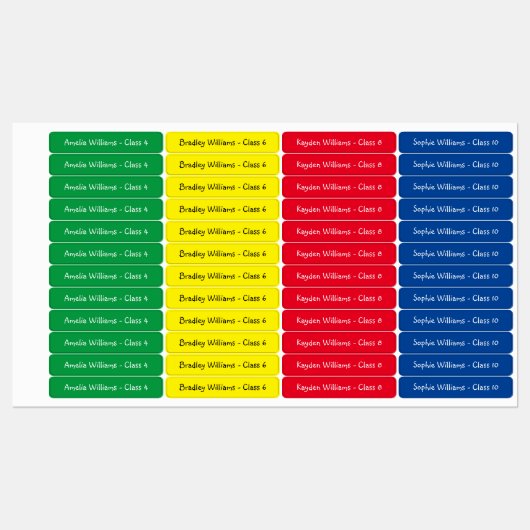 Gepersonaliseerde kleurrijke Kinder terug naar sch Labels (Vel)