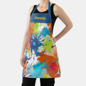 Gepersonaliseerde kleurrijke kunstenaar Paint Spla Schort (Insitu)