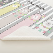 Gepersonaliseerde kleurrijke lama's Leuke dierlijk Sherpa Deken (3/4)