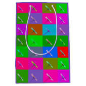 Gepersonaliseerde kleurrijke madeliefjes Floral Ar Medium Cadeauzakje (Voorkant)