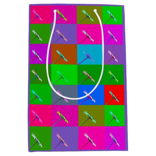 Gepersonaliseerde kleurrijke madeliefjes Floral Ar Medium Cadeauzakje (Voorkant)