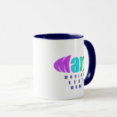 Gepersonaliseerde Kleurrijke "Mary" Beste Mama En  Mok (Voorkant rechts)