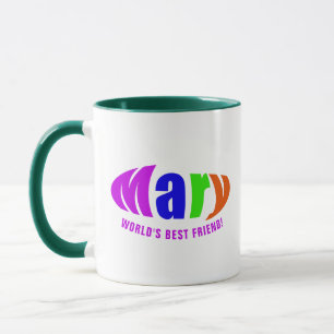 Gepersonaliseerde kleurrijke "Mary" naam, Magenta Mok