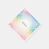 Gepersonaliseerde kleurrijke meisje verjaardagsfee servet (Hoek)