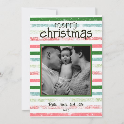 Gepersonaliseerde kleurrijke Merry Christmas Kaart (Voorkant)