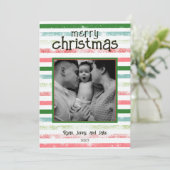 Gepersonaliseerde kleurrijke Merry Christmas Kaart (Staand voorkant)