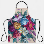 Gepersonaliseerde Kleurrijke moderne bloemenmonogr Schort (Voorkant)