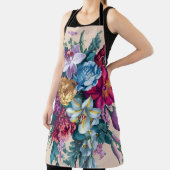 Gepersonaliseerde Kleurrijke moderne bloemenmonogr Schort (Insitu)