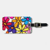 Gepersonaliseerde kleurrijke moderne Daisy Flower Bagagelabel (Voorkant horizontaal)