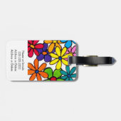 Gepersonaliseerde kleurrijke moderne Daisy Flower Bagagelabel (Achterkant horizontaal)