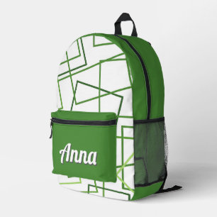 Gepersonaliseerde  kleurrijke moderne Girly Green Bedrukte Rugzak
