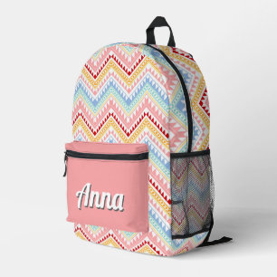 Gepersonaliseerde kleurrijke moderne Girly Rainbo Bedrukte Rugzak