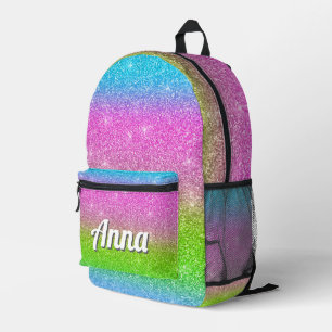 Gepersonaliseerde  kleurrijke moderne Girly Rainbo Bedrukte Rugzak