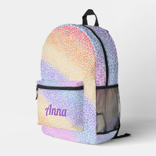 Gepersonaliseerde  kleurrijke moderne Girly Rainbo Bedrukte Rugzak