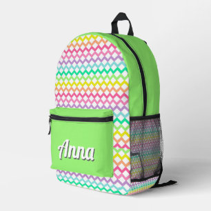 Gepersonaliseerde  kleurrijke moderne Girly Rainbo Bedrukte Rugzak