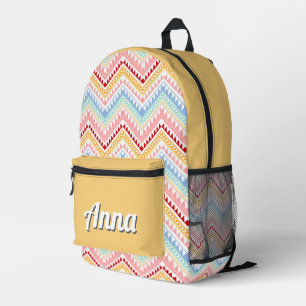 Gepersonaliseerde  kleurrijke moderne Girly Rainbo Bedrukte Rugzak